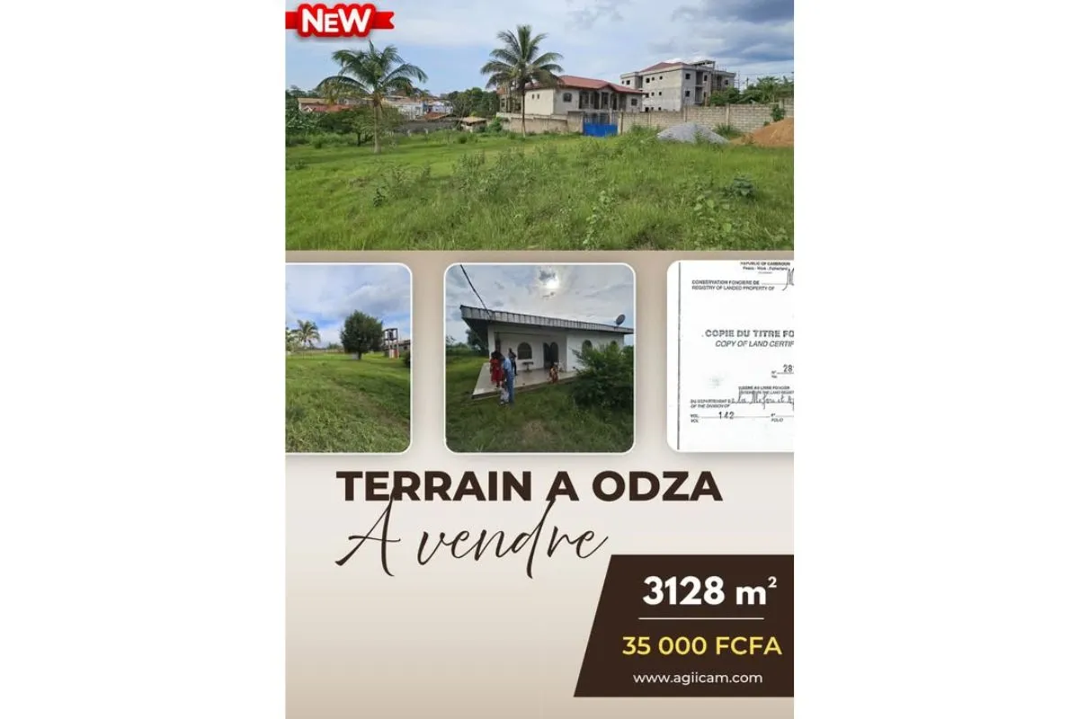 TERRAIN TITRÉ DE 3128 M² À VENDRE – ODZA BORNE 12