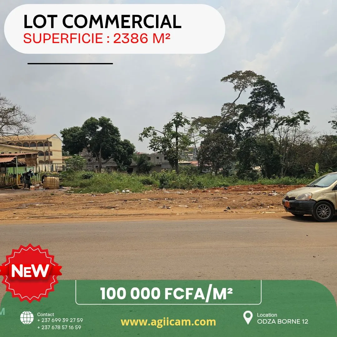 TERRAIN TITRÉ DE 2386 M² À VENDRE – ODZA BORNE 12