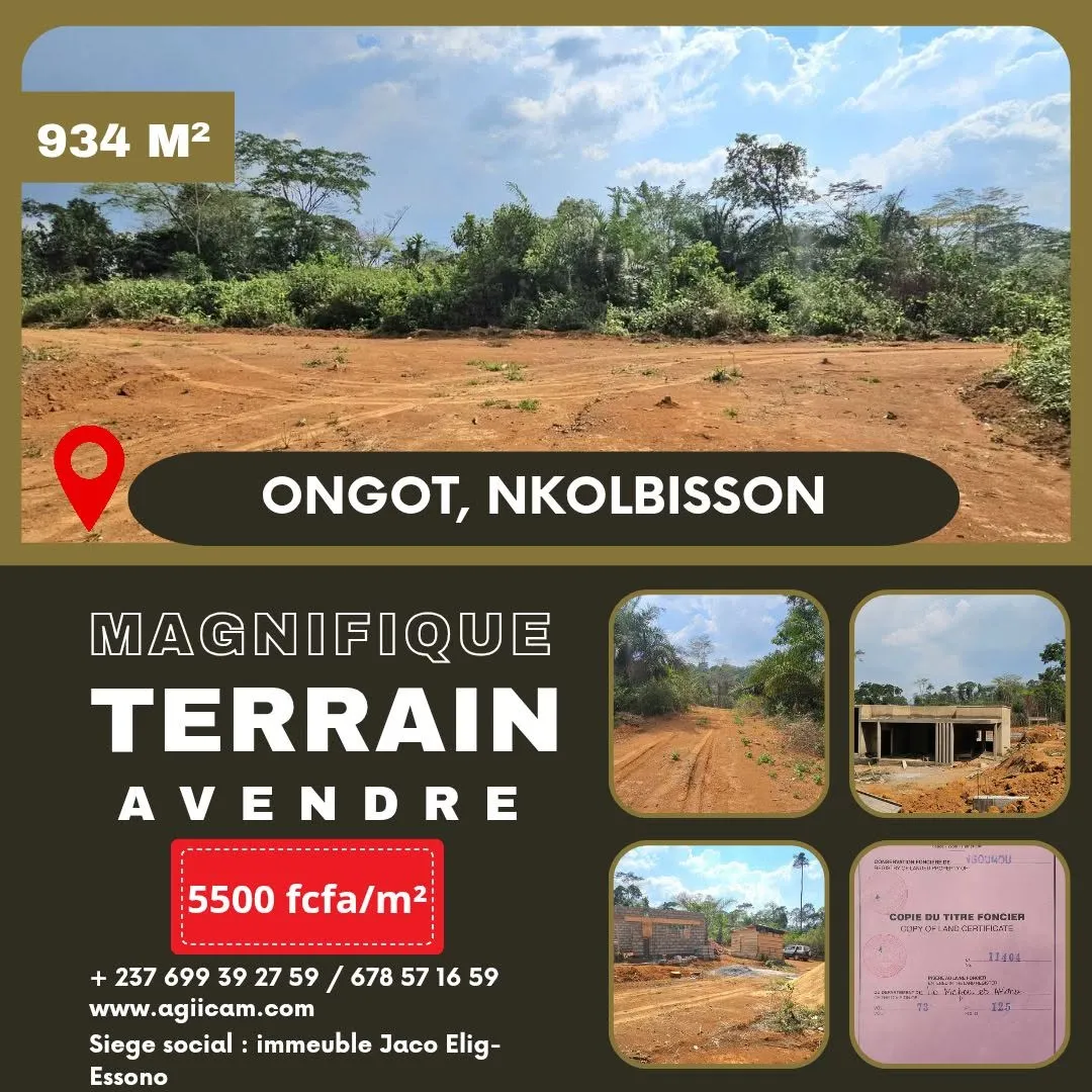 Terrain titré à vendre à Ongot, Nkolbisson Yaoundé