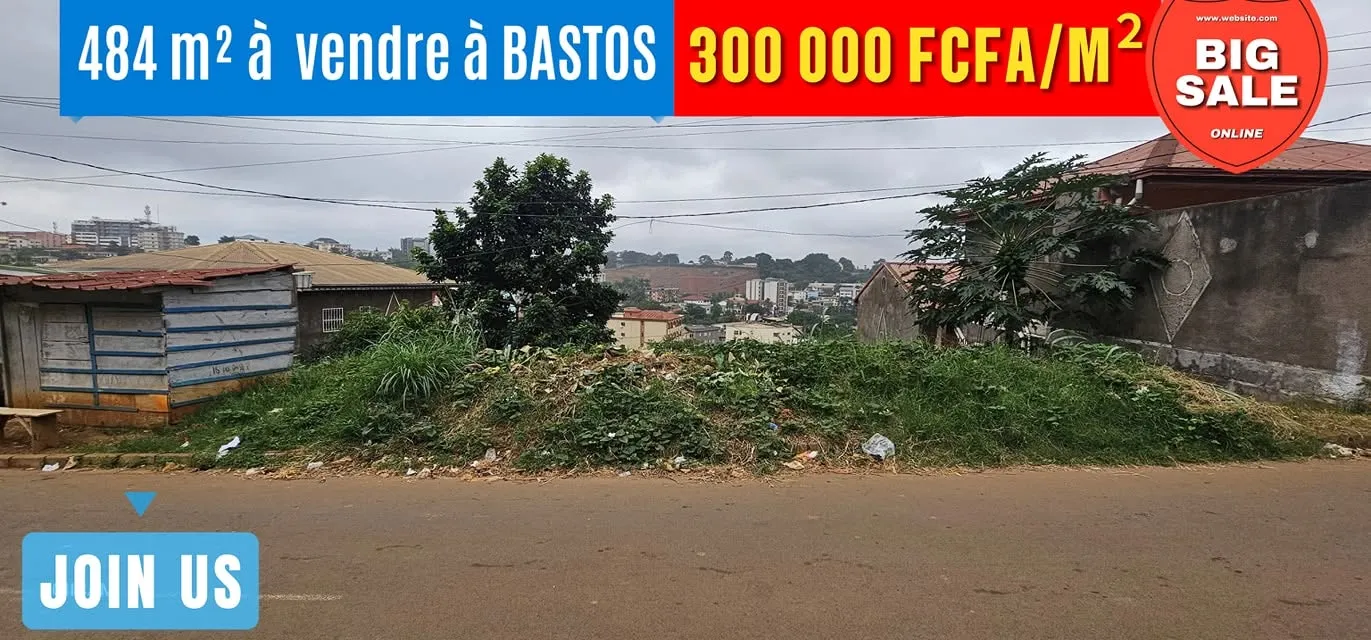 Terrain titré de 484 m² à vendre à Bastos, YAOUNDÉ